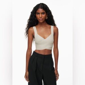 Aritzia Babaton Cream Women's Crop Top (Size Small)